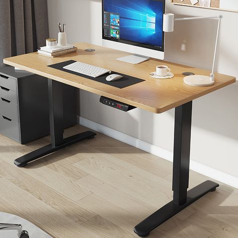 Product Overview What is Included Size: 39"L x 24"W x 46"H 47"L x 24"W x 46"H 55"L x 24"W x 46"H 63"L x 24"W x 46"H Style: Modern Desk Type: Writing Desks Shape: Square/ Rectangle Color: Yellow Brown White Black Table Top Color: Yellow Walnut White Black Base Color: Black White Base Material: Steel Base Type: T-Shape Top Wood Species: Manufactured Wood Wood Tone: Light Wood Medium Wood White Wood Espresso Wood Purposeful Distressing Type: No Distressing Width: Standard (20-30 in.) Length: Small Adjustable Desks, Standing Desk Office, Long Desk, Table Office, Modern Office Chair, Adjustable Height Table, White Table Top, Adjustable Table, Small Desk