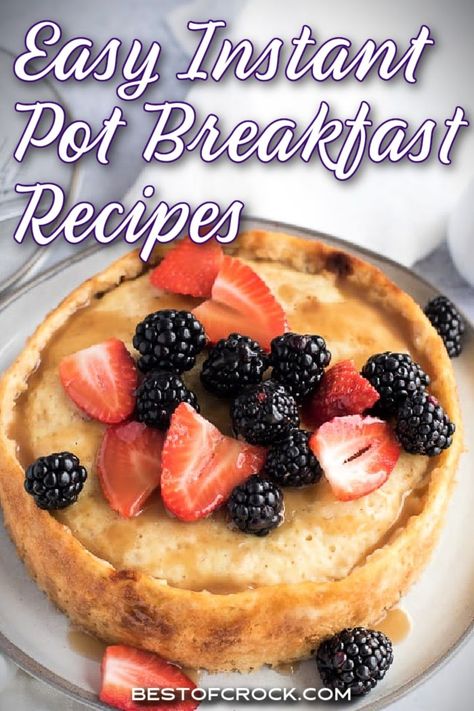 These easy Instant Pot breakfast recipes are not only quick breakfast options; they are also a delicious way to start your day. Quick Breakfast Recipes | Healthy Breakfast Ideas Instant Pot | Instant Pot Breakfast Recipes Potatoes | Breakfast Casseroles | Breakfast Recipes with Sausage | Easy Breakfast Recipes | Healthy Breakfast Meal Planning | Breakfast Ideas for Busy People via @bestofcrock Instapot Breakfast Recipes Healthy, Instant Pot Brunch Recipes, Instant Pot Breakfast Recipes Easy, Healthy Instant Pot Breakfast Recipes, Instapot Breakfast Recipes, Instant Pot Recipes Breakfast, Quick Breakfast Recipes Healthy, Easy Breakfast Recipes Healthy, Instapot Breakfast