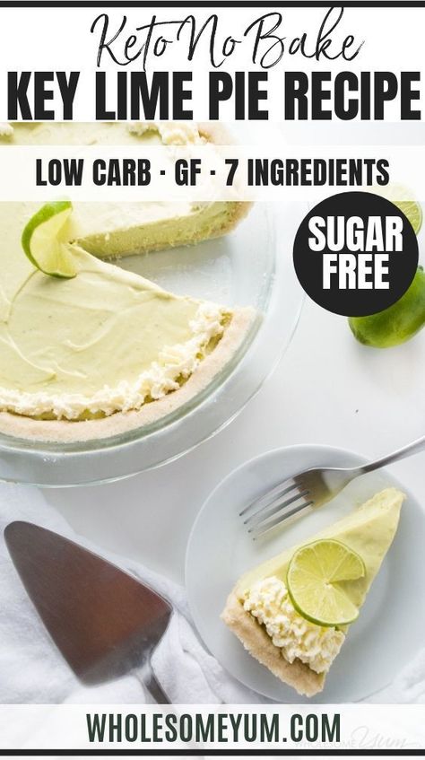 Sugar Free Key Lime Pie, Keto Key Lime Pie, Keto Key Lime, Pie With Cream Cheese, No Bake Key Lime Pie, No Bake Key Lime, Key Lime Recipes, Key Lime Pie Recipe, Lime Pie Recipe