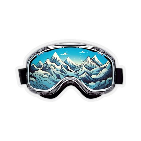 Silver Sky Blue Mountain Ski Goggles Sticker - Compact Vinyl Decal for Laptop, Kindle, Hydroflask - Perfect for Skiiers and Snowboarders by StickersNMugs on Etsy Beautiful Mountain View, Ski Goggles, Blue Mountain, Beautiful Mountains, Design Silver, Daily Essentials, Mountain View, Snowboarding, Personal Touch