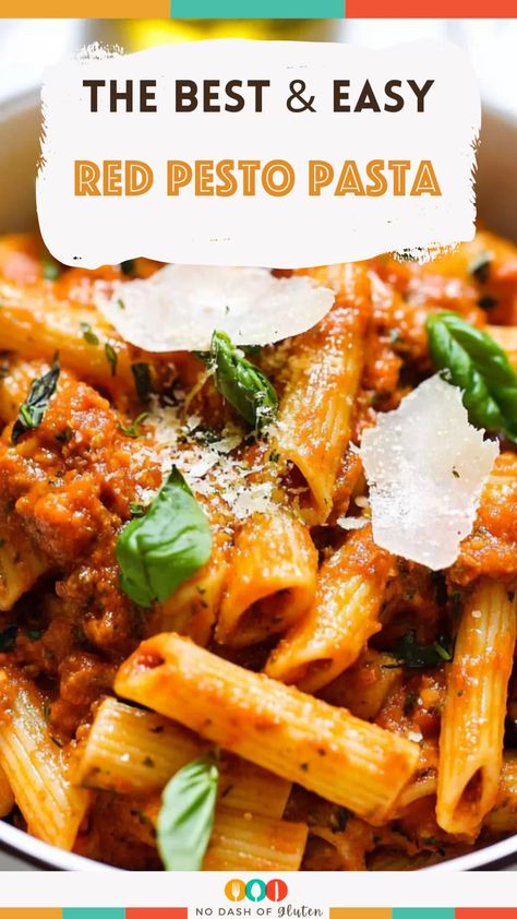 Red Pesto Pasta Red Pesto Sauce Recipes, Red Pesto Pasta Recipes, Red Pasta Recipes, Pesto Recipes Dinner, Red Pesto Pasta, Pesto Sauce Recipe, Red Pesto, Flavorful Dinner, Pesto Pasta Recipes