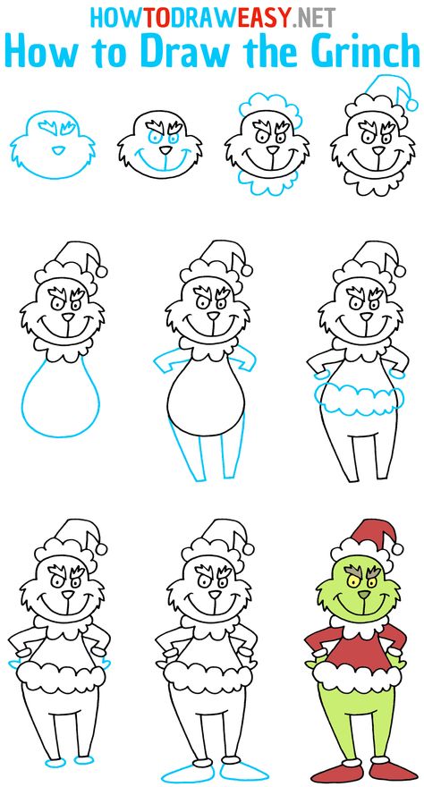 How to Draw the Grinch Step by Step #Grinch #TheGrinch #HowtheGrinch StoleChristmas #Characters #GrinchDrawing #HowtoDrawGrinch #HowtoDrawtheGrinch #HowtoDrawanEasyGrinch #DrawingTutorials #EasyDrawingGuides #ArtWork #Christmas #ChristmasDrawing Grinch Doodle Easy, Simple Grinch Drawing, How To Draw The Grinch Step By Step, How To Draw The Grinch, How To Draw Grinch, Grinch Crafts Diy, Draw The Grinch, Grinch Drawing, Easy Halloween Drawings