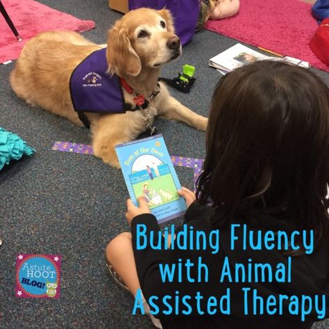 Building Fluency with Animal Assisted Therapy Animal Assisted Therapy Activities, Animal Therapy Activities, Animal Assisted Therapy, Dog Therapy, Animal Therapy, Creative Lesson Plans, Rainbow Dog, Therapy Animals, Therapy Dog