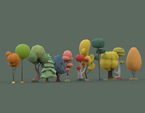 Cartoon Trees, Low Poly Games, 3d Tree, Tanah Liat, Low Poly Art, Low Poly Models, Modelos 3d, Low Poly 3d, 3d Artwork