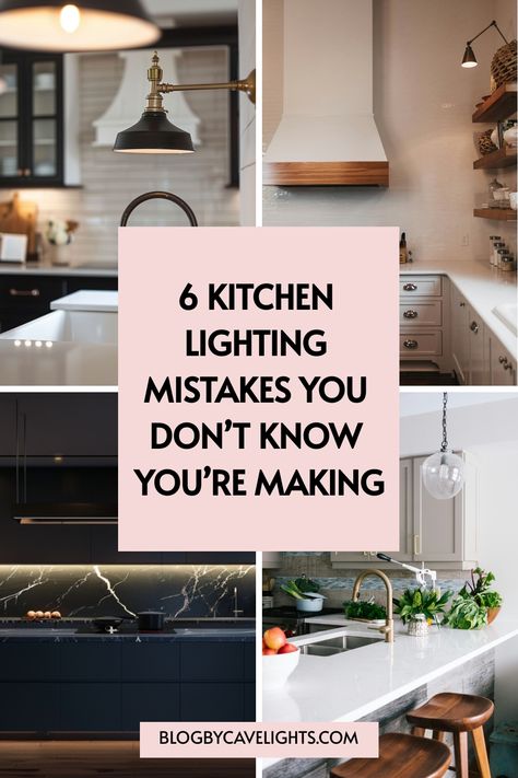 🔍 Struggling with your kitchen interior? Our article reveals the 6 Common Kitchen Lighting Mistakes you might be making. Find out how to choose the best kitchen lighting fixtures and get inspired by creative kitchen island ideas. Click now to brighten your kitchen! 🌟 Kitchen Under Counter Lighting, Kitchen Bar Lighting Ideas, Kitchen Lighting Ideas Over Island, Can Lights In Kitchen, Light Over Kitchen Sink, Over Sink Lighting, Kitchen Lighting Layout, Small Kitchen Lighting, Kitchen Sink Lighting