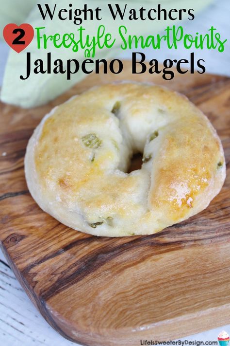 Weight Watchers 2 Ingredient Bagels with Jalapenos - Life is Sweeter By Design Ww Bagels, 2 Ingredient Bagels, Ww Bread, Ww Breakfast, Cucumber Diet, Weight Watchers Snacks, Weight Watchers Smart Points, Weight Watchers Chicken, Weight Watchers Free