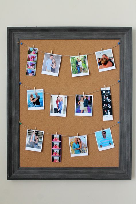 6 Polaroid Cork Board, Diy Polaroid, Polaroid Diy, Brain Storming, Framed Cork Board, My Living Room, Cork Board, Wall Spaces, Put On