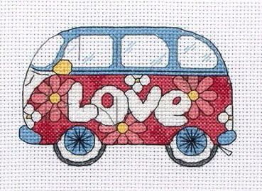 Van Hippie, Anchor Cross Stitch, Vw Camper Van, The Word Love, Cross Stitch Needles, Pola Kristik, Word Love, 자수 디자인, Counted Cross Stitch Kits