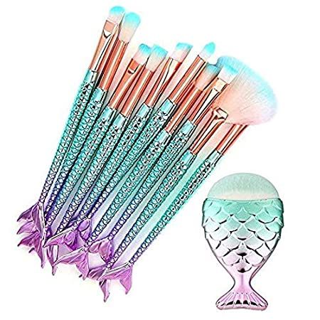 Amazon.com: Funfunman Makeup Brushes 11PCS Make Up Foundation Eyebrow Eyeliner Blush Cosmetic Concealer Brushes(Mermaid Colorful): Beauty Mermaid Brush, Make Up Kits, Mermaid Makeup Brushes, Make Up Foundation, It Cosmetics Concealer, Eye Brushes Set, Makeup Brush Kit, Make Up Brush, Eye Makeup Brushes