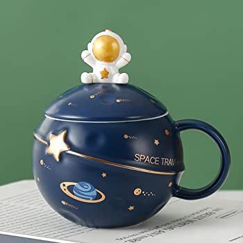 Kawaii Astronaut, Milk Aesthetic, Room Decor Funny, Shipping Furniture, Presents For Boys, Tea Milk, Clay Mugs, Mug With Lid, Milk Cup