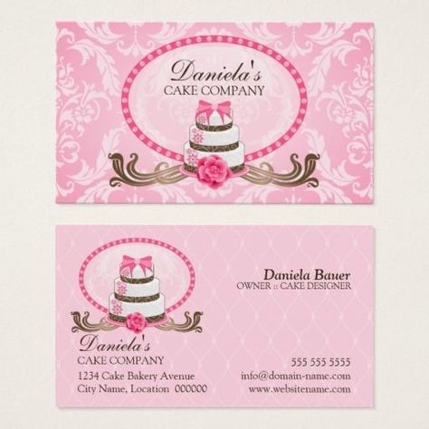 Chanel Cake, Bakery Business Cards, Art Business Cards, Cake Name, Visiting Card Design, Cake Factory, Cake Logo, Cake Card, Bakery Business