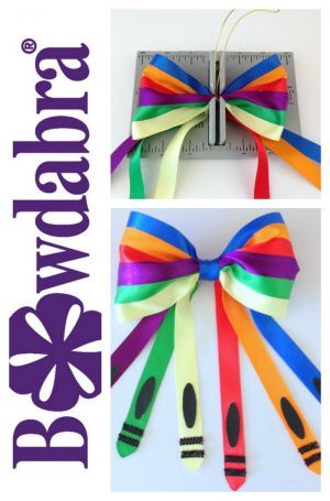 Making Ribbons, School Crafts For Kids, Tie Template, Diy Thanksgiving Crafts, Bow Making Tutorials, Hair Bow Making, Back To School Hair, Hair Bows Diy, School Hair Bows