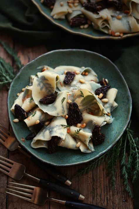 Beautiful Pasta Dishes, Quick Pasta Dishes, Morel Mushrooms, Fantasy Food, Sage Butter, Trying New Things, Browned Butter, Toasted Pine Nuts, Party Dishes