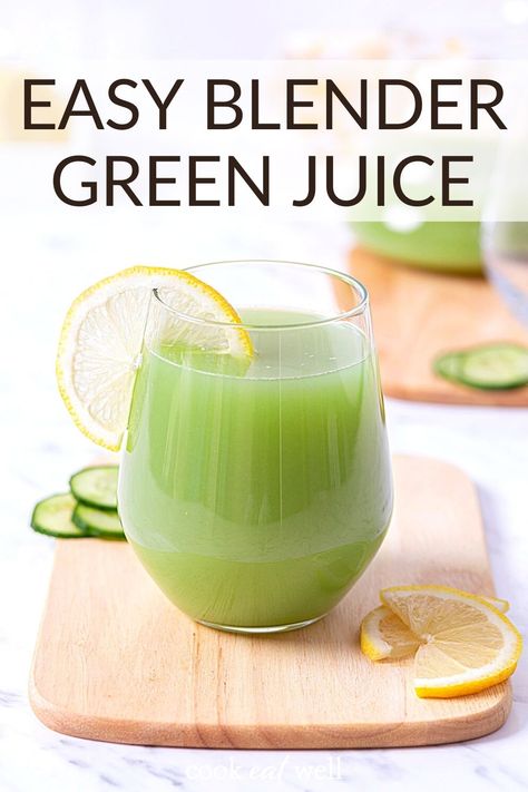 How To Make Green Juice In Your Blender, Green Juice Blender Recipes, Blender Green Juice Recipes, Green Juice Recipes Blender, Ninja Blender Recipes Healthy, Green Juice Blender, Healthy Detox Drinks, Easy Green Juice, Easy Green Juice Recipe