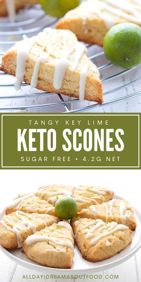 Keto Key Lime Bars, Keto Lime Recipes, Keto Lime Desserts, Easy Keto Dinners For Family, Keto Scones Recipe Easy, Key Lime Scones, Keto Scones Recipe, Lime Scones, Keto Key Lime