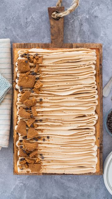 Courtney Rich on Instagram: "Yay or nay for this sheet cake design?   This is my Oatmeal Biscoff Cake, which is normally a three layered cake, but I’ve turned into a 9”x13” cake simply by baking it in a different pan for longer time.   No ingredient changes. No temp changes.   Same layers. Easier assembly.   Comment below if you want the recipe and more ideas like this 🫶🏻  https://cakebycourtney.com/oatmeal-biscoff-cake/   #cakebycourtney" Three Layered Cake, Biscoff Cake, Tea Time Party, Sheet Cake Designs, Layered Cake, Yay Or Nay, Sheet Cake, Cake Inspiration, Diy Food Recipes