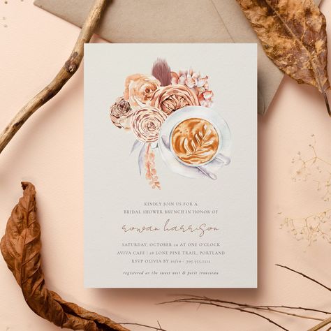 Housewarming Brunch, Flowers Cafe, Coffee Bridal Shower, Post Wedding Brunch Invitations, Bridal Shower Brunch Invitations, Love Is Brewing, Digital Birthday Cards, Boho Watercolor, Boho Bridal Shower