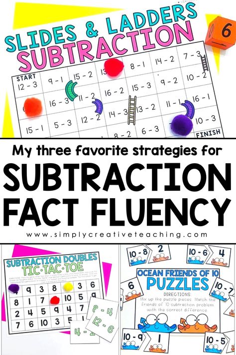 Doubles Subtraction First Grade, Subtraction Fluency Games, How Many More 1st Grade, Addition And Subtraction Games 1st Grade, 1st Grade Subtraction Activities, Subtraction Activities For Grade 2, Subtraction Games For First Grade, Subtraction 2nd Grade, First Grade Addition And Subtraction