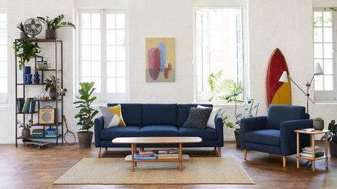 Burrow is having a fall sale — save up to $500 on sofas, loveseats, and more Budget Sofa, Blue Sofa Living, Blue Sofas Living Room, Buy Sofa, Fall Sale, Blue Sofa, Corner Sectional, Stop Talking, Modular Furniture