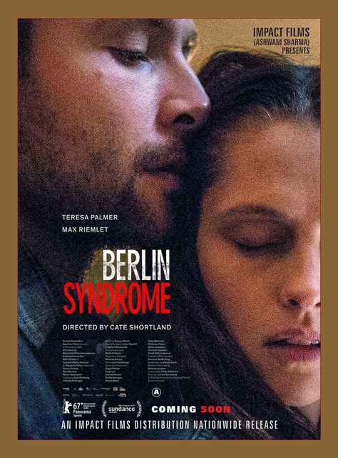 Berlin Syndrome, Teresa Mary Palmer, Max Riemelt, Film Distribution, Teresa Palmer, July 28, Film Posters, Classic Movies, Good Movies