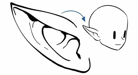 Ear Anatomy Drawing, Drawing Ears, Ears Art, Pixie Ears, Alien Ears, Ear Anatomy, How To Draw Ears, Cartoon Ears, Elf Ear