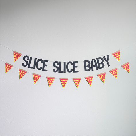 Pizza Balloons, Tin Can Centerpieces, Slice Slice Baby, Baby Shower Theme Ideas, Baby Pizza, Dinosaur Baby Shower, Baby Banners, Shower Themes, Baby Themes