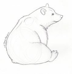 Sitting Bear Drawing, Bear Sketch Simple, Simple Bear Drawing, Bear Drawing Simple, Bear Drawing Easy, Draw Bear, Drawing Sitting, Polar Bear Drawing, Illustration Bear