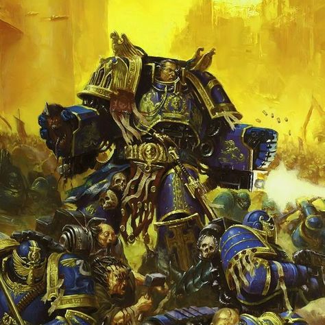 Art of Warhammer on Instagram: "Ultramarines by Karl Kopinski @karlkopinski Am I the only one who thinks that Marneus Calgar looked more intimidating before? #warhammer40k #warhammerart #artwork #вархаммер #warhammerartwork #warhammercommunity #wh40k #horusheresy #40k #spacemarines #new40k #art #paintingminiatures #paintingwarhammer #战锤 #战锤40000 #new40k #ultramarines" Hive Fleet Behemoth, Karl Kopinski, Space Marine Art, Armor Tattoo, Far Future, Warhammer 40k Art, Warhammer 30k, Warhammer Art, Warhammer 40k Artwork