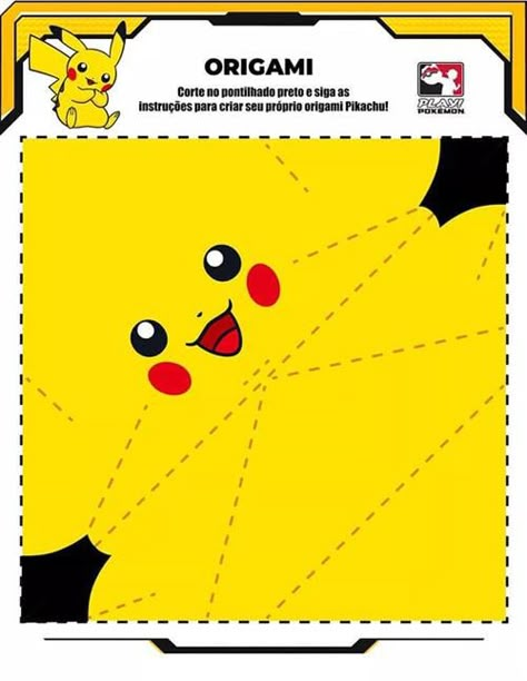 Pokemon Kids Craft, Pokemon Printables, Kartu Pokemon, Pokémon Party, Pokemon Diy, Pokemon Craft, Pokemon Birthday Party, Origami Patterns, Pokemon Theme