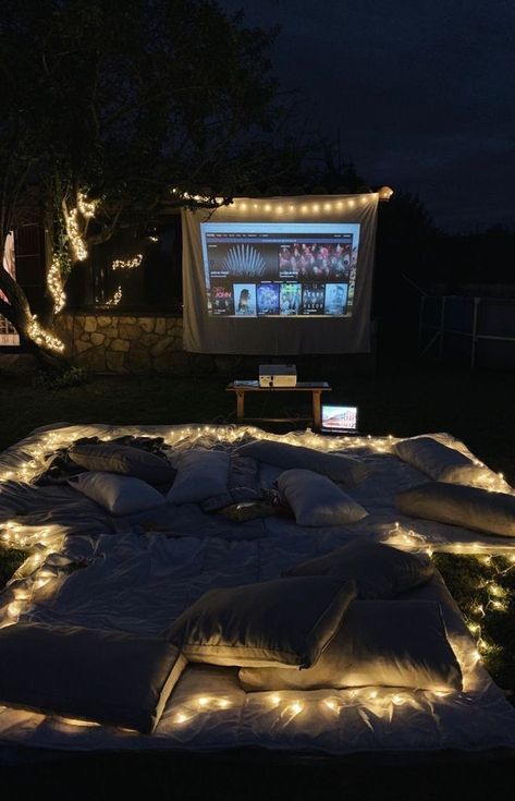 Holiday Styling 19FT Giant Inflatable Outdoor Projector Screen – 230” Blow Up TV Projector Outside Movie Night, Movie Party At Home, Outside Projector Ideas, Projector In Backyard, Projector Screen Ideas Outdoor, Outdoor Projector Movie Night, Inflatable Movie Screen Party, Backyard Projector Ideas, Outside Projector Screen