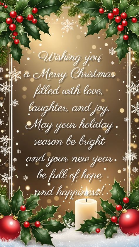 Merry Christmas & Happy New Year! - Celebrate the joy of the season with a warm and festive message! This template, perfect for social media stories, features a clean, elegant Christmas frame with beautiful typography. It’s ideal for sending heartfelt wishes to friends, family, or followers during the holiday season. Add a personal touch to your stories with this joyful template! Christmas Greetings To Friends And Family, Merry Christmas And Happy New Year 2024 Wallpaper, Merry Christmas Friends And Family Images, Merry Christmas My Friend Images, Merry Christmas Wishes Gifs, From My Family To Yours Merry Christmas, Merry Christmas To My Friends And Family, Merry Christmas To All My Friends, Merry Christmas Images Quotes