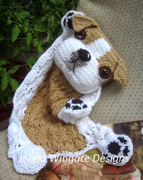 Crochet Security Blanket, Lovey Pattern, Crochet Lovey, Bulldog Puppies, Baby Things, Crochet For Kids, Baby Blanket Crochet, Crochet Afghan, Crochet Dolls