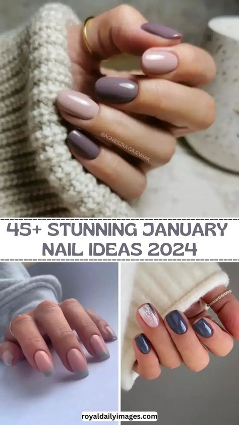 45+ Stunning January Nail ideas 2024 for Your Monthly Mani Inspiration January Nail Ideas, January Nail Colors, Two Color Nails, January Nail, January Nail Designs, Blue And Silver Nails, Neutral Nail Color, Chic Manicure, Blue Gel Nails