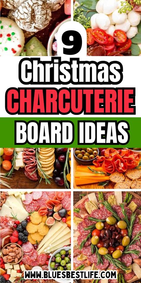 A collection of Christmas charcuterie boards for holiday party. Christmas Charcuterie Boards, Christmas Charcuterie Board Ideas, Holiday Finger Foods, Snack Boards, Christmas Charcuterie Board, Meat And Cheese Tray, Ideas For Parties, Cheese Display, Holiday Snack