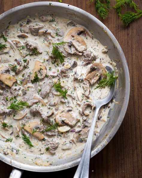 Whole30 Beef Stroganoff Paleo Primal Gourmet Easy Recipe Primal Gourmet, Whole30 Beef, Beef Food Recipes, Top Sirloin, Grainy Mustard, Paleo Beef, Stroganoff Recipe, Cremini Mushrooms, Paleo Meals