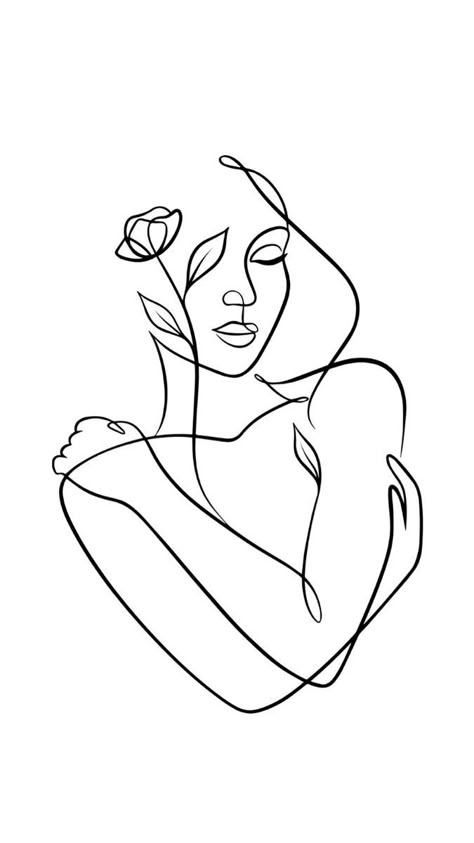 Feminine Line Art, Art Abstrait Ligne, Self Love Tattoo, Idee Cricut, Line Art Tattoos, Line Art Design, Outline Art, Doodle Art Designs, Abstract Line Art