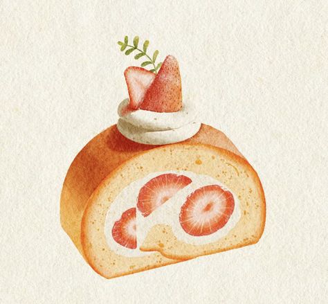 Food Art Painting, Strawberry Art, Food Illustration Art, Watercolor Food, Rabbit Art, Food Drawing, Pastel Art, Food Illustrations, Art Education