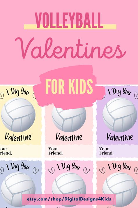 Volleyball Valentines for kids Volleyball Valentines Ideas, Volleyball Valentines Day Boxes, Volleyball Cards Ideas, Volleyball Valentines, Diy Basketball Valentines Cards, Sports Valentine Printables Free, Baseball Valentine Cards Free Printable, Sports Valentines, Write Your Name