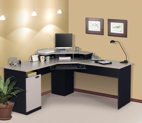 Desk Ideas Ikea, L Shaped Desk Ideas, Ikea Small Office, Ikea L Shaped Desk, Ikea Computer Desk, Modern L Shaped Desk, Computer Table Design, Small Office Furniture, Desk Ikea