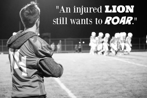 An injured Lion still wants to Roar. . . Sport Quotes Football Notes Life, Sport Style Woman, Sport Outfits Gym, Sports Design Inspiration, Basketball Quotes, Football Quotes, Sport Quotes, Sports Themed Party, Sports Quotes