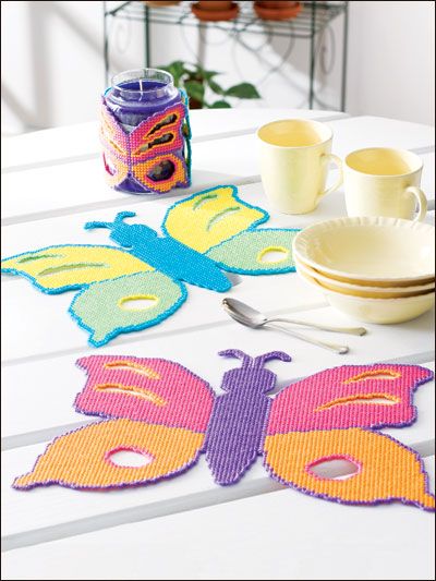 Plastic Canvas Candle, Quilted Butterfly, Canvas Placemats, Butterfly Place, Canvas Butterfly, Loom Craft, Plastic Canvas Pattern, Plastic Canvas Ornaments, Craft Board