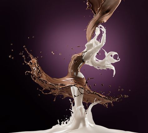 Milk Splash, Bg Design, Splash Photography, Chocolate Swirl, Face Portrait, Food Graphic Design, Get Happy, Sweet Chocolate, Beautiful Posters