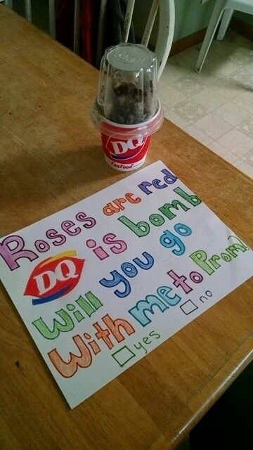 Dairy Queen Promposal Hoco Promposal, Dairy Free Dessert Christmas, Prom Posals, Dance Asks, Cute Promposals, Dance Proposals, Prom Pose, Promposal Ideas, Dance Posters