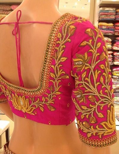 115 Latest Maggam Work Blouse Designs for (2021) : Images & Catalogue Latest Maggam Work Blouses, Work Blouse Designs, Saree Bollywood, Wedding Saree Blouse, Wedding Saree Blouse Designs, Cutwork Blouse Designs, Sari Blouse Designs, Wedding Blouse Designs, Silk Saree Blouse Designs