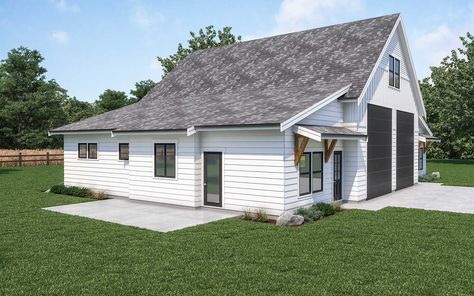 Barndominium House Plan - 1 Bedrooms, 1 Bath, 784 Sq Ft Plan 20-197 Shop With Living Quarters, Garage With Living Quarters, Farmhouse Craftsman, Garage To Living Space, Plan Garage, Barn Garage, Garage Floor Plans, Garage House Plans, Garage Plan