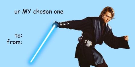 Valentines Pick Up Lines, Meme Valentines Cards, Bad Valentines Cards, Bad Valentines, Vday Cards, Star Wars Valentines, Valentines Memes, Funny Valentines Cards, Prequel Memes