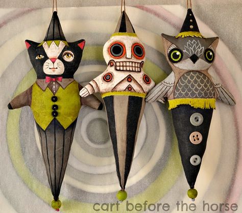 Cart Before The Horse: by Jo James Day Of The Dead Skeleton, Halloween Diorama, Doll Sculpture, Whimsical Halloween, Primitive Halloween, Spirit Dolls, Halloween Doll, Art Dolls Handmade, Halloween Ornaments