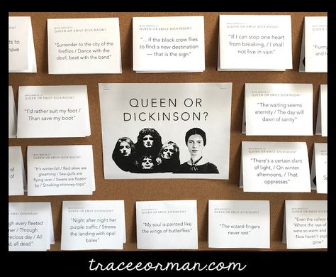 Poetry Bulletin Board Ideas, Poetry Bulletin Board, Bulletin Board Activities, Green Day Songs, Emily Dickinson Poetry, Passive Programs, Interactive Bulletin Boards, Interactive Bulletin Board, Poetry Day