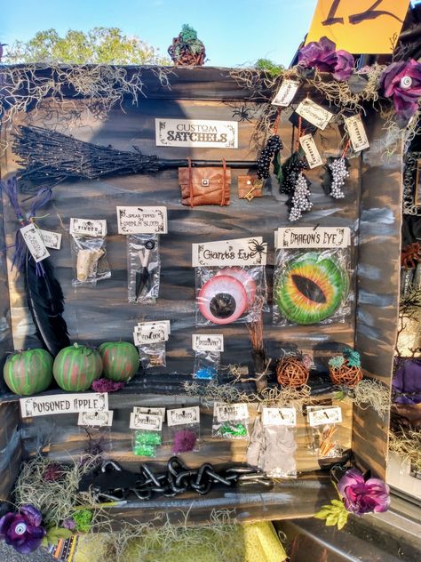 Trunk or Treat Witch supplies shop Trunk Or Treat Witch Theme, Witch Trunk Or Treat Ideas, Witch Trunk Or Treat, Large Marge, Eye Of Newt, Witches Kitchen, Witch Supplies, Witch Potion, Witch Cottage