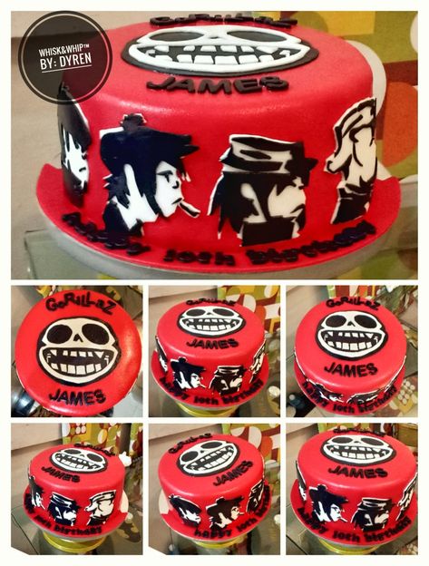 Band Cake, 2d And Murdoc, Gorillaz Band, Art Attack, Avicii, Gorillaz, 18th Birthday, Strawberry Shortcake, Themed Cakes